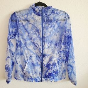 Z by Zella blue white print girls raincoat size XL